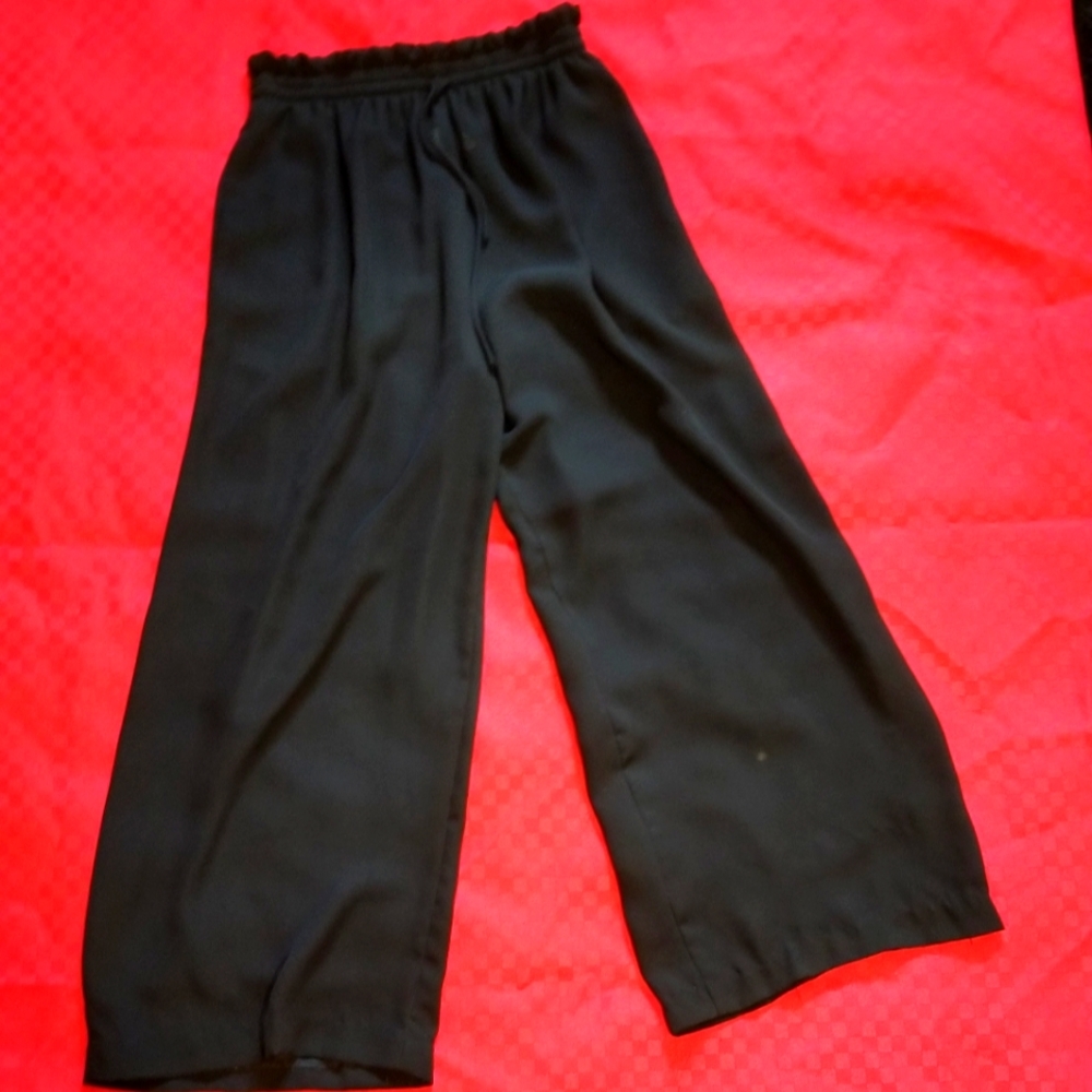 Vintage sheer black cropped pants size small